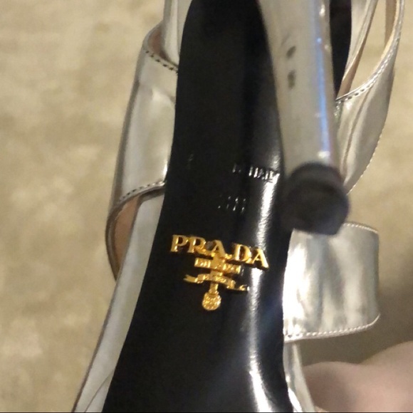 Silver Prada Platform Stiletto - Picture 3 of 3